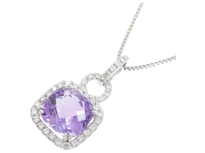 Autre Marque Au750 Amethyst Diamant Collier - Ansicht 3