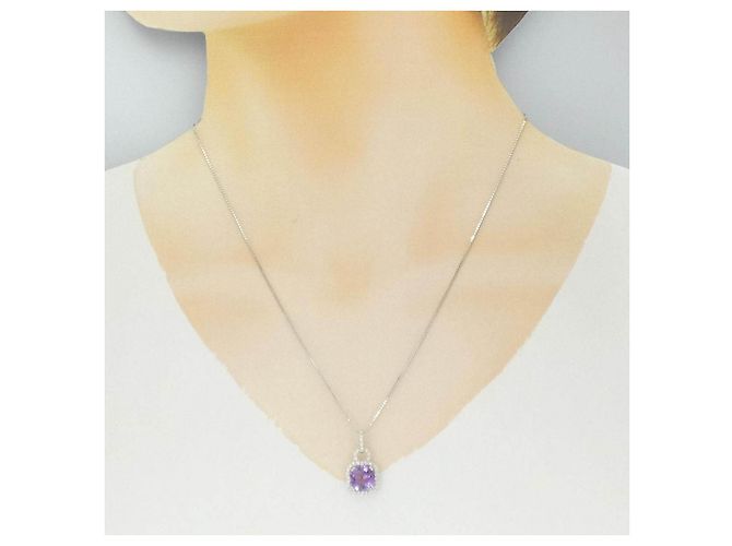 Autre Marque Au750 Amethyst Diamant Collier - Ansicht 6