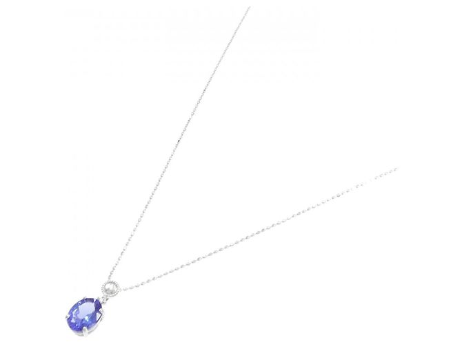 Autre Marque Au750 Tanzanit-Diamant-Halskette - Ansicht 2