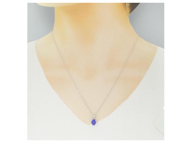 Autre Marque Au750 Tanzanit-Diamant-Halskette - Ansicht 6