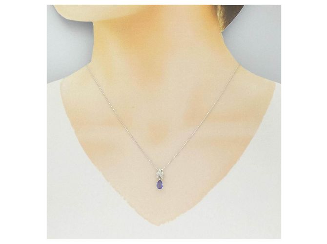 Autre Marque Collana in Tanzanite e Diamanti Au750 - vista 6