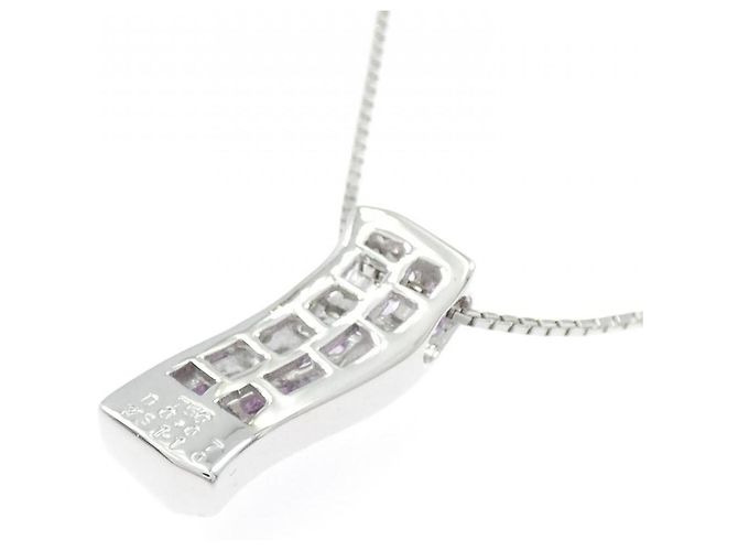 Autre Marque Collana in oro bianco Au750 zaffiro e diamante - vista 4