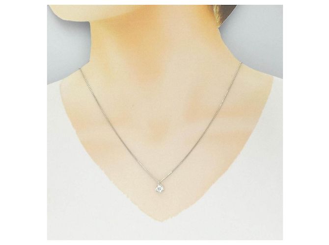 Autre Marque Platin-Diamant-Halskette - Ansicht 6