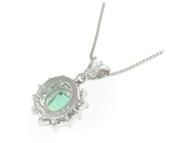 Autre Marque Collana in Smeraldo e Diamanti Pt900 Pt850 - vista 4