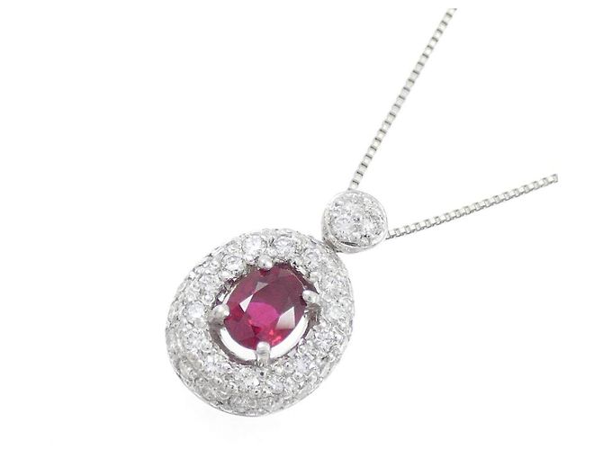 Autre Marque Collar Pt900 Pt850 Rubí Diamante - vista 3