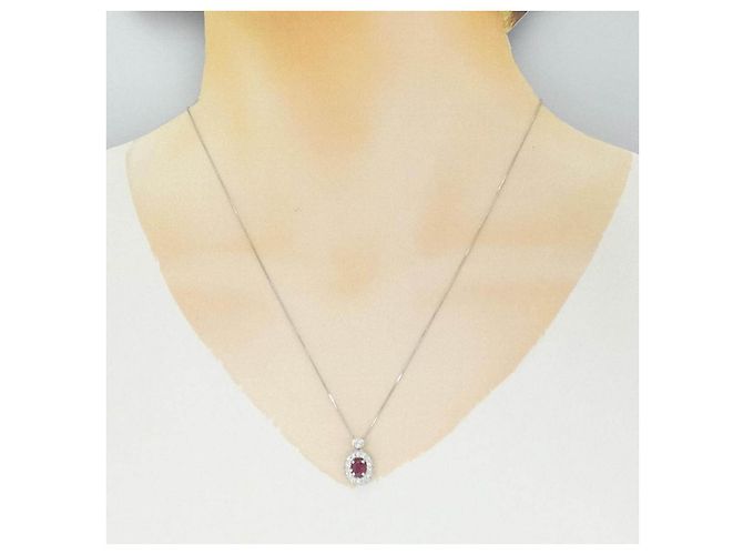 Autre Marque Collar Pt900 Pt850 Rubí Diamante - vista 6