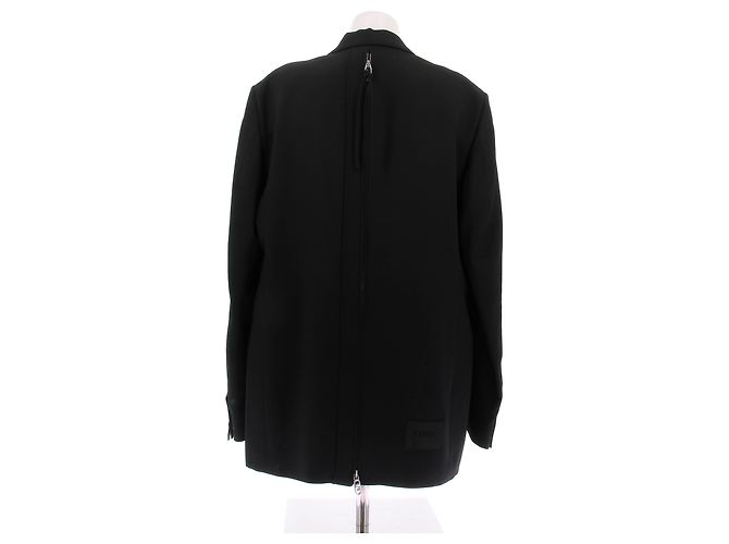 Fendi Giacca sartoriale nera con dettaglio zip sul retro - vista 2