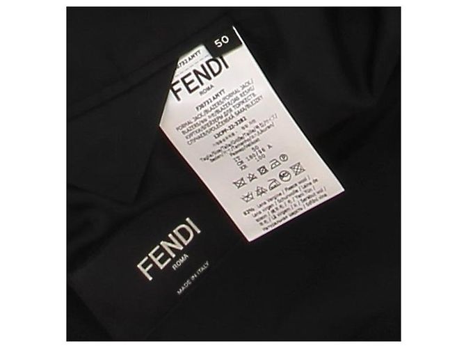 Fendi Giacca sartoriale nera con dettaglio zip sul retro - vista 5