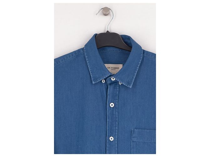 Autre Marque Camisa de algodón azul - vista 3