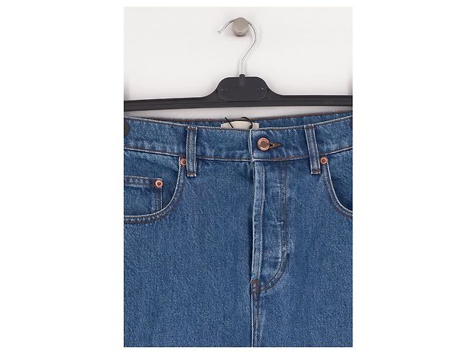 Autre Marque OCTOBRE Blaue Baumwolljeans mit hoher Taille gerader Schnitt 31 - Ansicht 3