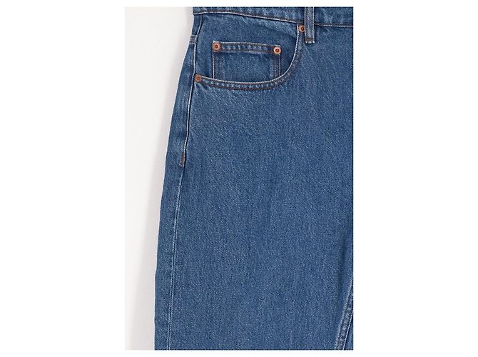 Autre Marque OCTOBRE Blaue Baumwolljeans mit hoher Taille gerader Schnitt 31 - Ansicht 4