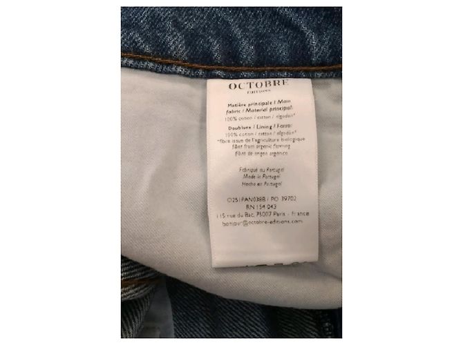 Autre Marque OCTOBRE Blaue Baumwolljeans mit hoher Taille gerader Schnitt 31 - Ansicht 6