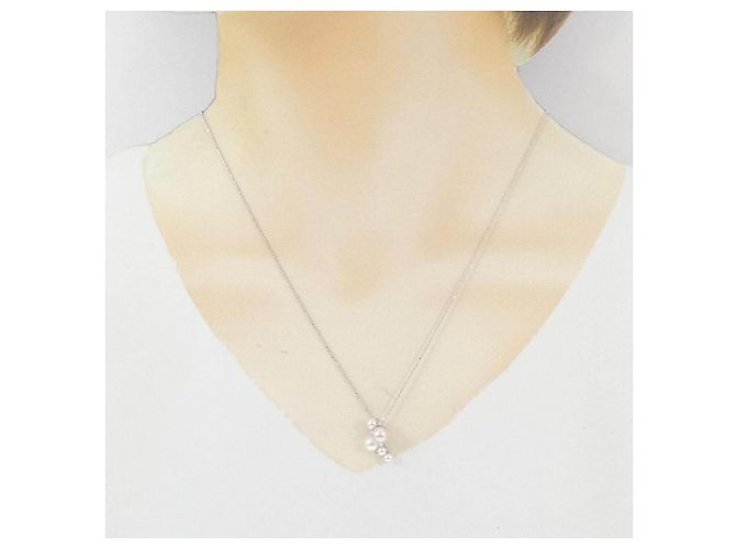 Autre Marque Collar de oro blanco Au750 con perla Akoya y diamantes - vista 6