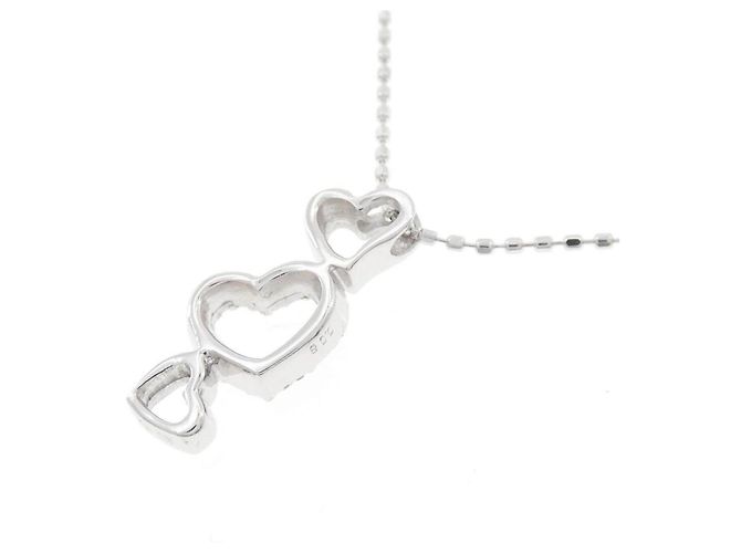 Autre Marque Collana Cuore in Oro Bianco K10 e Diamanti - vista 4