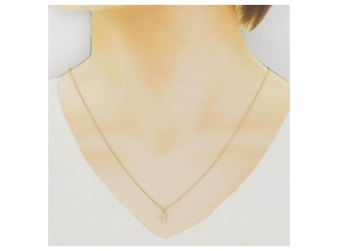 Autre Marque Au750 Collier mit drei Diamanten - Ansicht 6