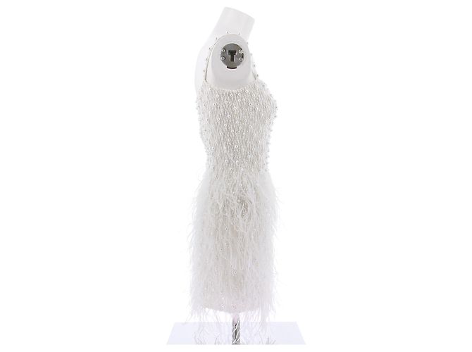 Autre Marque Abito bianco con perle - vista 3