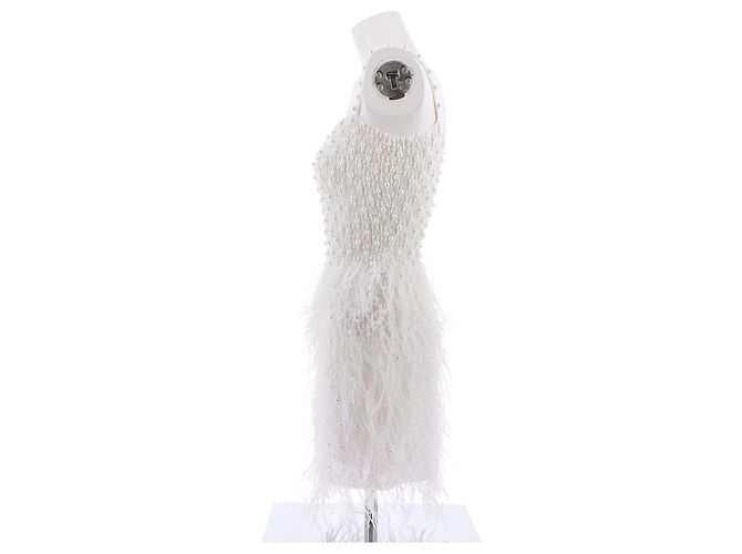 Autre Marque Abito bianco con perle - vista 4