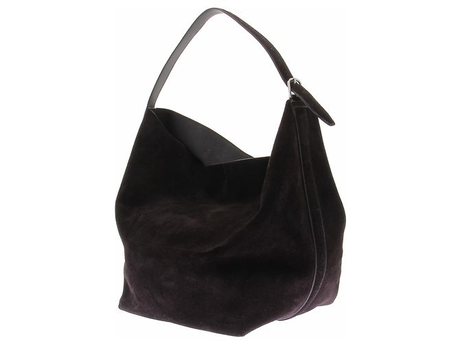 Totême borsa marrone "Belted" in camoscio - vista 2