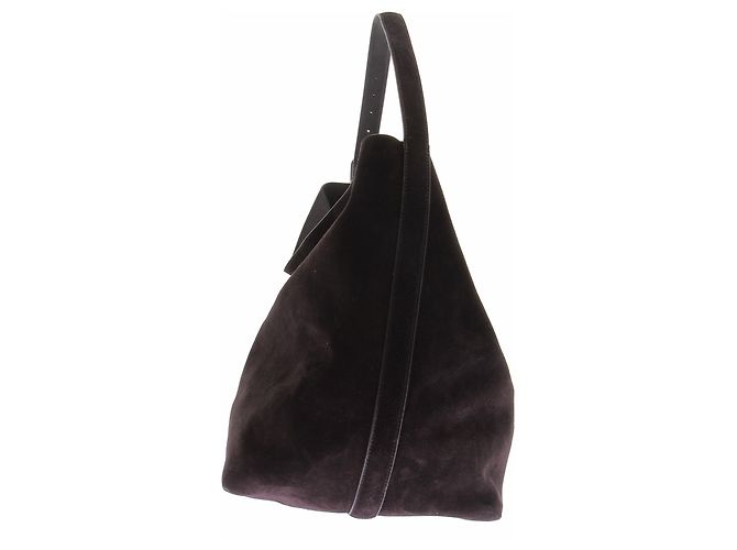 Totême borsa marrone "Belted" in camoscio - vista 4