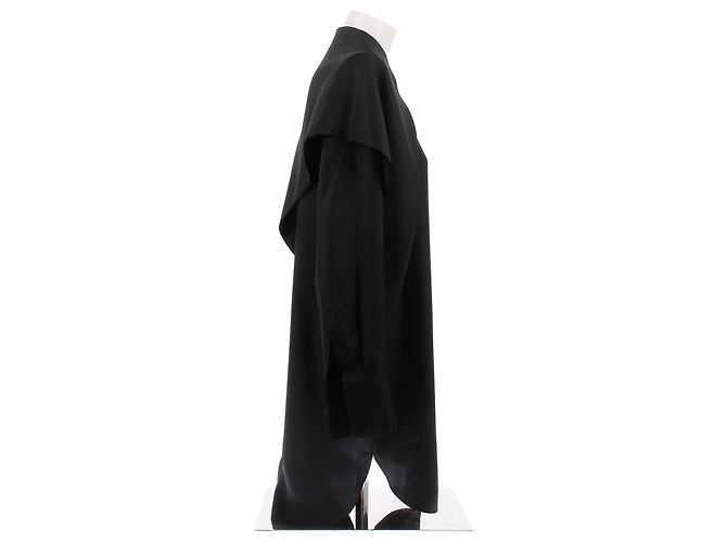 Autre Marque Schwarze Bluse mit Schalzkragen - Ansicht 3