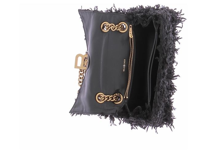 Balenciaga Borsa a tracolla Crush nera - vista 7