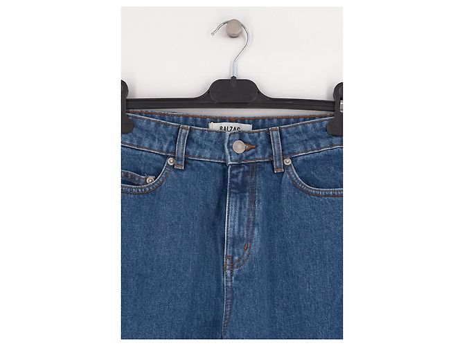 Jeans Balzac Paris in cotone blu taglio ampio - vista 3