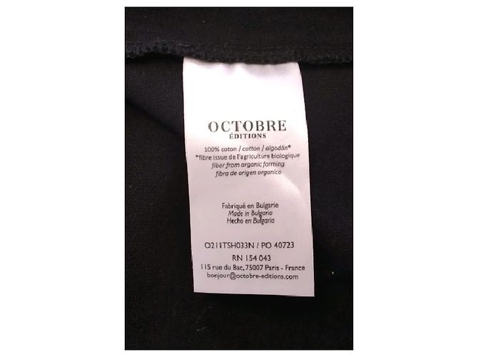 Autre Marque T-shirt OCTOBRE nera in cotone a maniche corte - vista 6