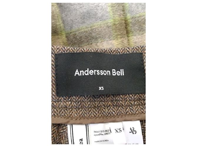 Autre Marque Falda midi plisada marrón ANDERSSON BELL con inserto tartan - vista 5