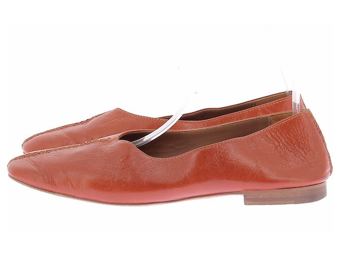 Sessun Ballerine in pelle arancioni - vista 2