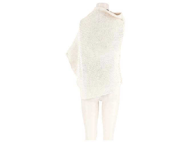 Joseph Strickponcho aus weißer Baumwolle - Ansicht 2