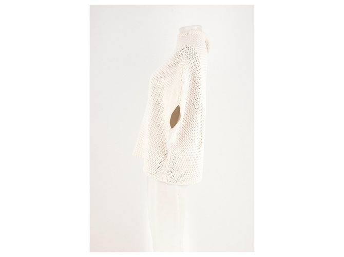 Joseph Strickponcho aus weißer Baumwolle - Ansicht 3