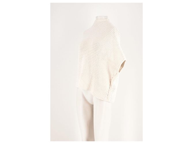 Joseph Strickponcho aus weißer Baumwolle - Ansicht 4