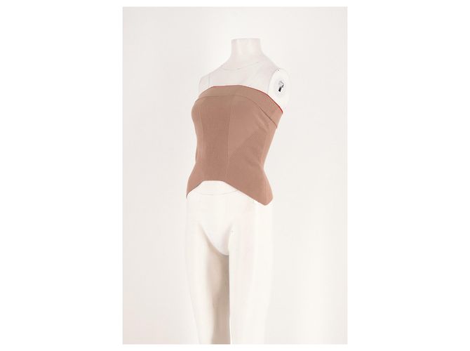 Top bandeau ajustado beige DKNY - vista 4