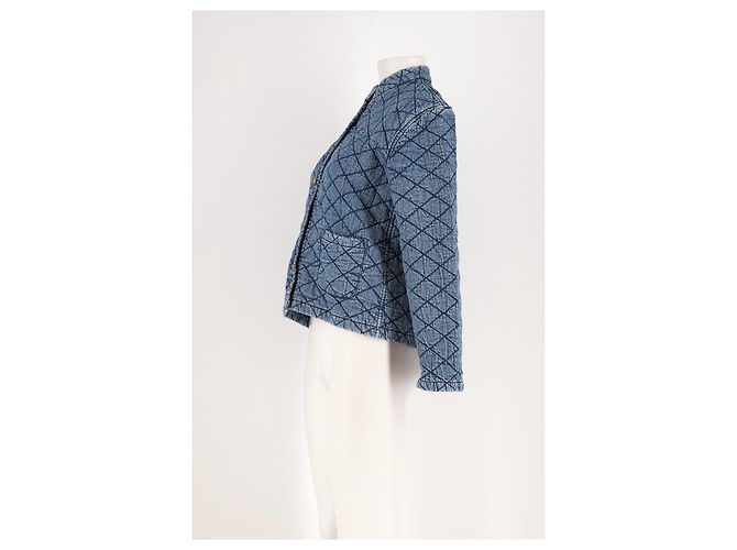 Autre Marque MAISON HOTEL Blaue gesteppte Denimjacke aus Baumwolle - Ansicht 3