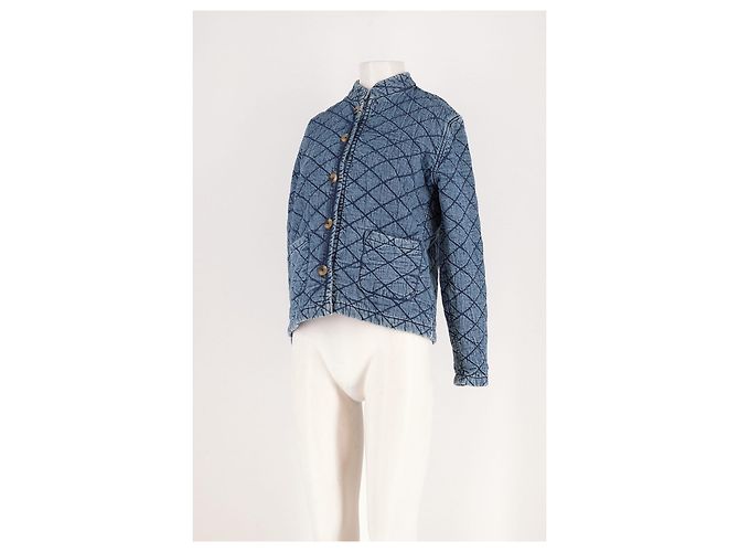 Autre Marque MAISON HOTEL Blaue gesteppte Denimjacke aus Baumwolle - Ansicht 4