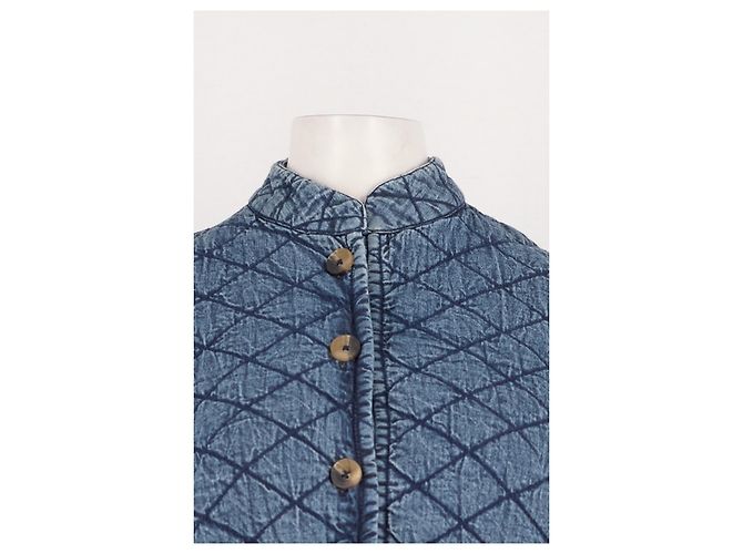 Autre Marque MAISON HOTEL Blaue gesteppte Denimjacke aus Baumwolle - Ansicht 5