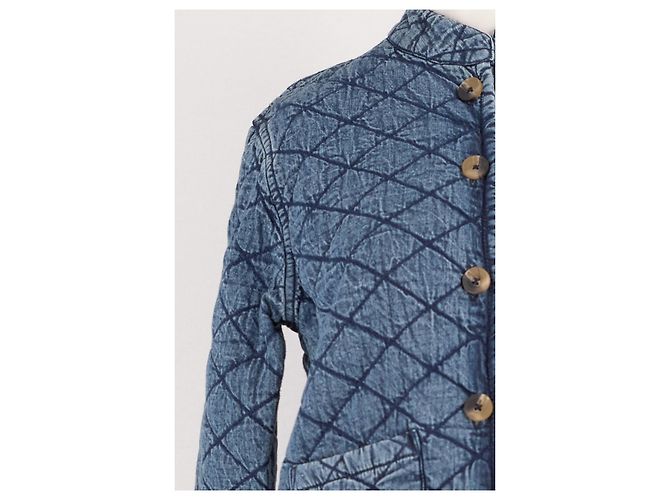 Autre Marque MAISON HOTEL Blaue gesteppte Denimjacke aus Baumwolle - Ansicht 6