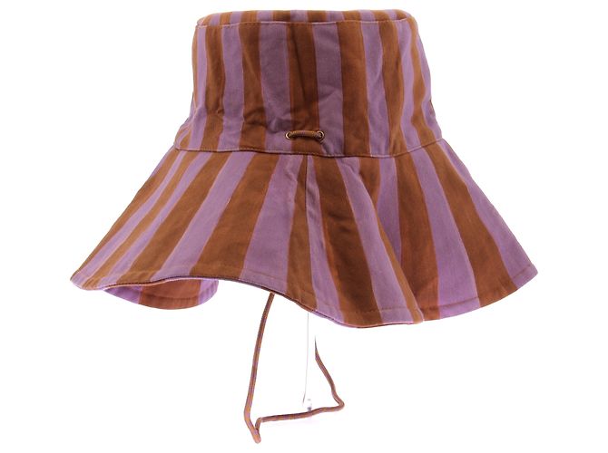Autre Marque Cappello bucket a righe viola e marrone - vista 5