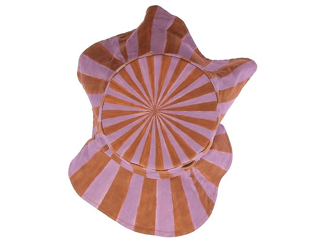 Autre Marque Cappello bucket a righe viola e marrone - vista 6