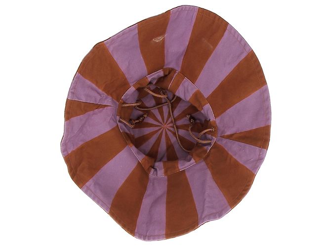 Autre Marque Cappello bucket a righe viola e marrone - vista 7