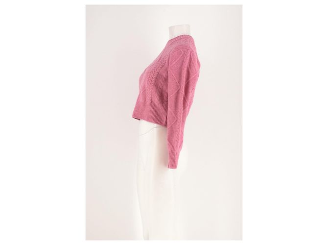 Autre Marque Pull en laine rose à maille torsadée SOPHIE AND LUCIE - vue 3