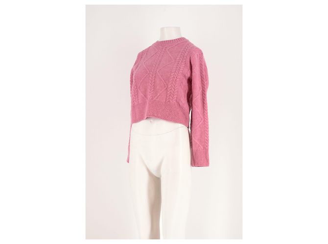 Autre Marque Pull en laine rose à maille torsadée SOPHIE AND LUCIE - vue 4