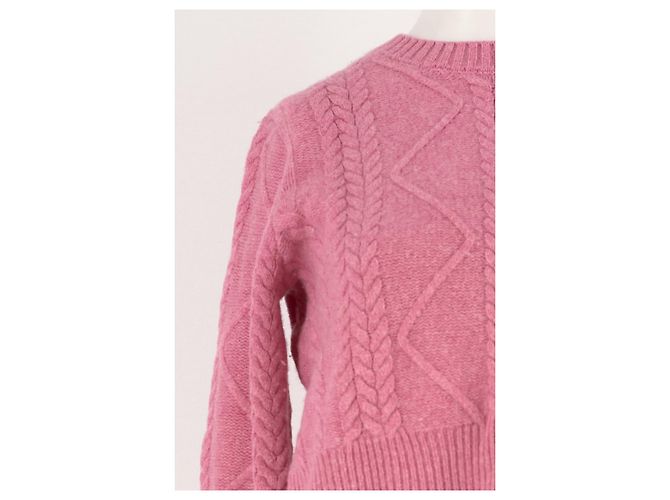 Autre Marque Pull en laine rose à maille torsadée SOPHIE AND LUCIE - vue 6