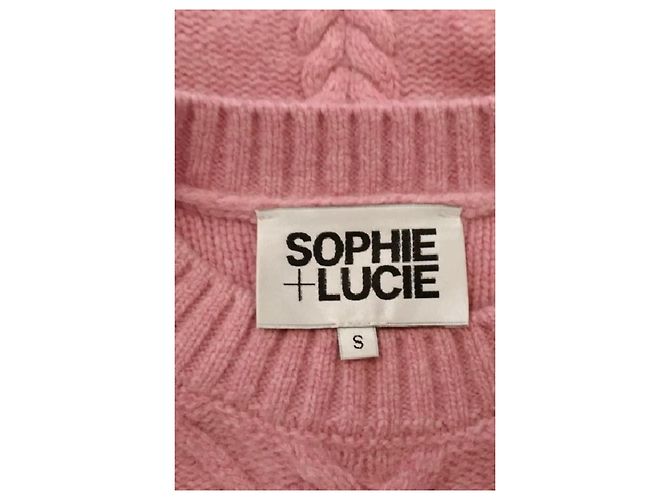 Autre Marque Pull en laine rose à maille torsadée SOPHIE AND LUCIE - vue 7