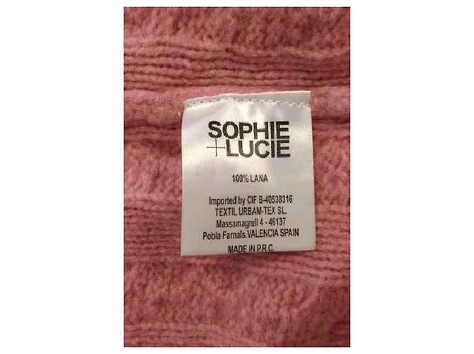 Autre Marque Pull en laine rose à maille torsadée SOPHIE AND LUCIE - vue 8