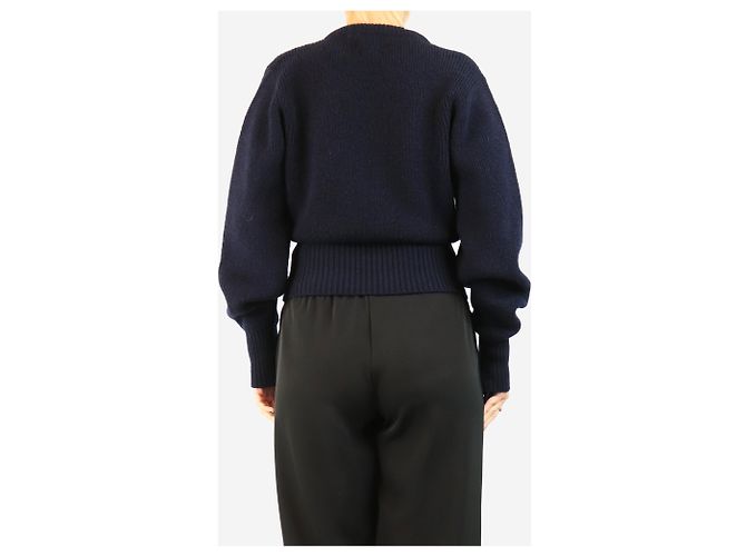 Isabel Marant Strickpullover mit Lochmuster in Marineblau - size UK 10 - Ansicht 2