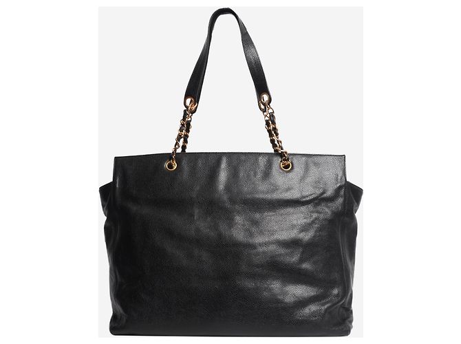 Chanel Vintage 1996 Coco Mark Caviar Chain Tote Bag in Schwarz - Ansicht 3