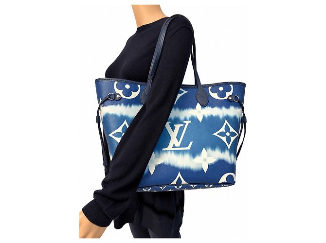 Louis Vuitton Bolso tote Neverfull MM Escale 2020 Azul - vista 2