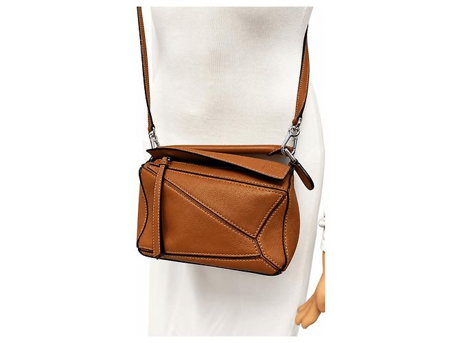 Loewe Mini mala Puzzle castanha - vista 2