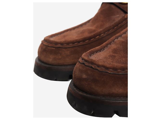 Gucci Braune Wildleder- Stiefeletten mit Horsebit - Größe EU 40 (UK 7) - Ansicht 5
